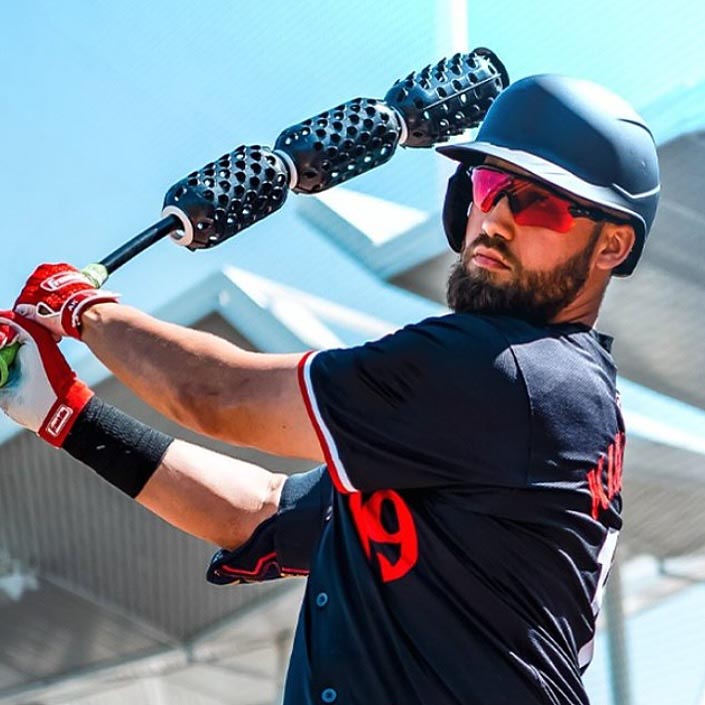 AERO-BAT WITH AERO-BALLS Baseball/Softball Swing Speed Trainer and On-Deck Warm Up Device