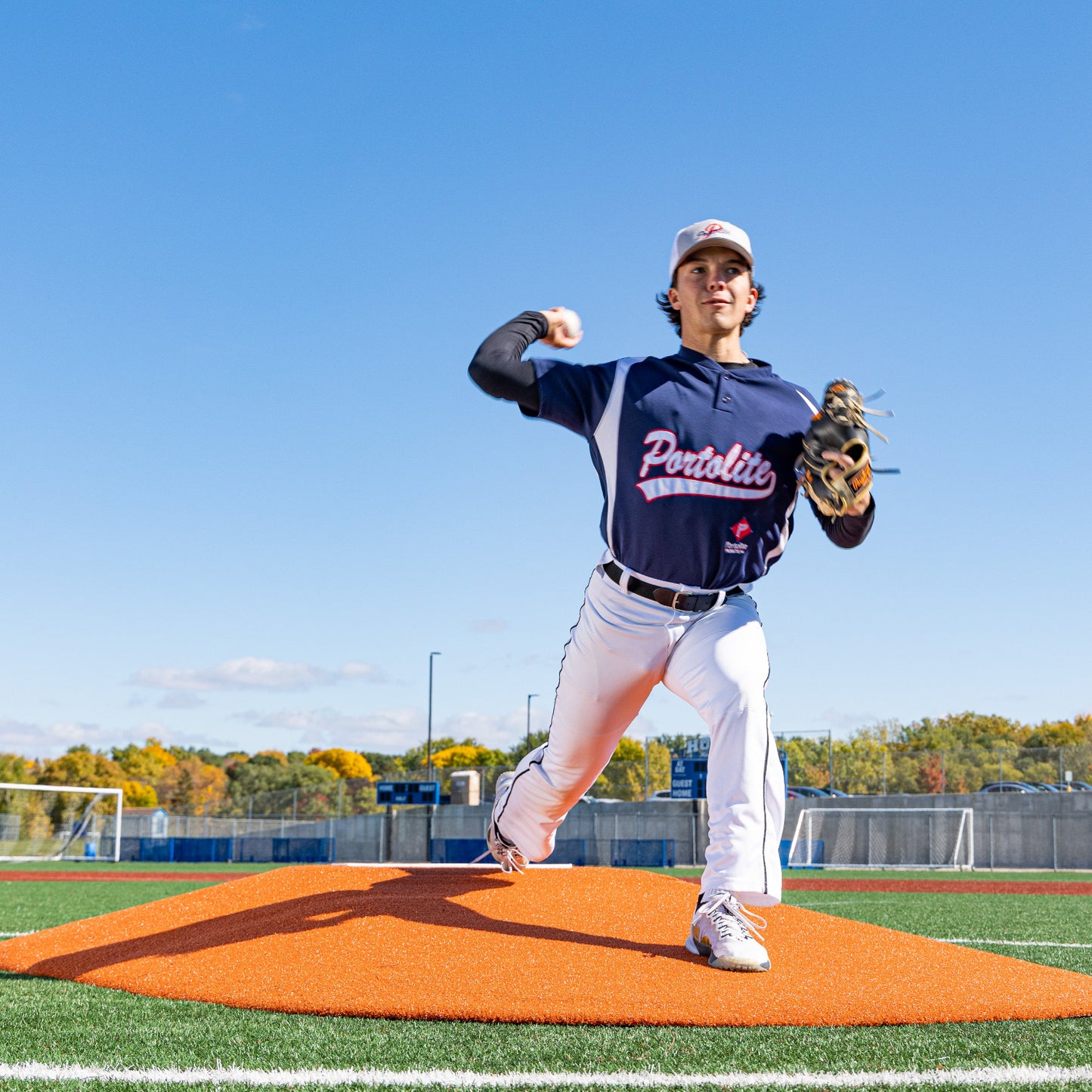 Pitcher using a 8" Two-Piece Game Mound