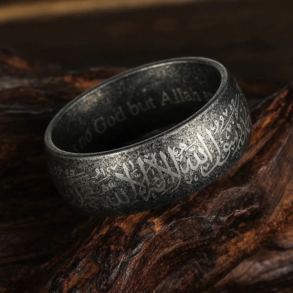 Vintage Arabic Islamic Scripture Words Rings For Men Women Stainless S