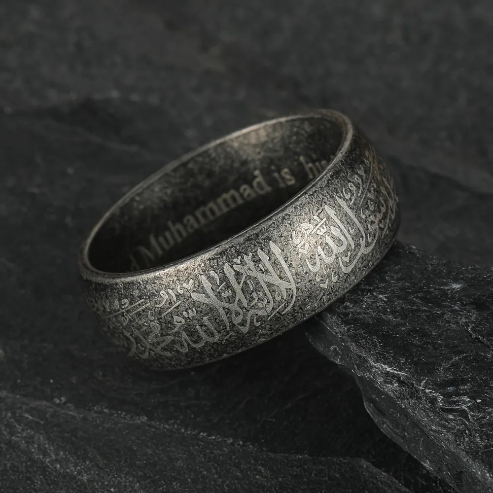Vintage Arabic Islamic Scripture Words Rings For Men Women Stainless S
