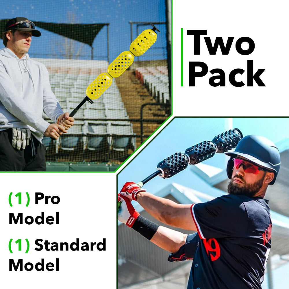AERO-BAT (Pro + Standard 2-Pack Bundle) Baseball/Softball Swing Speed Trainers