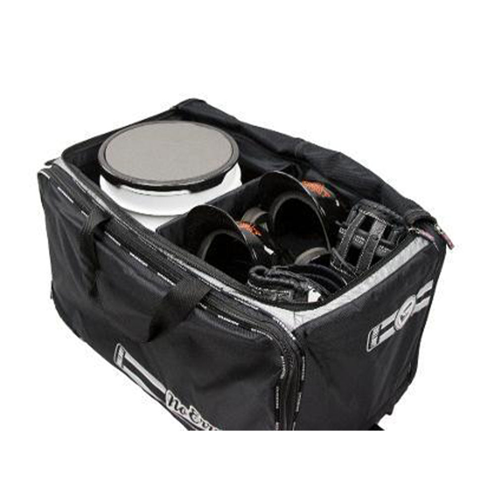 No Errors Ball Boy XL Wheeled Coaches Bag displaying gear in the pockets