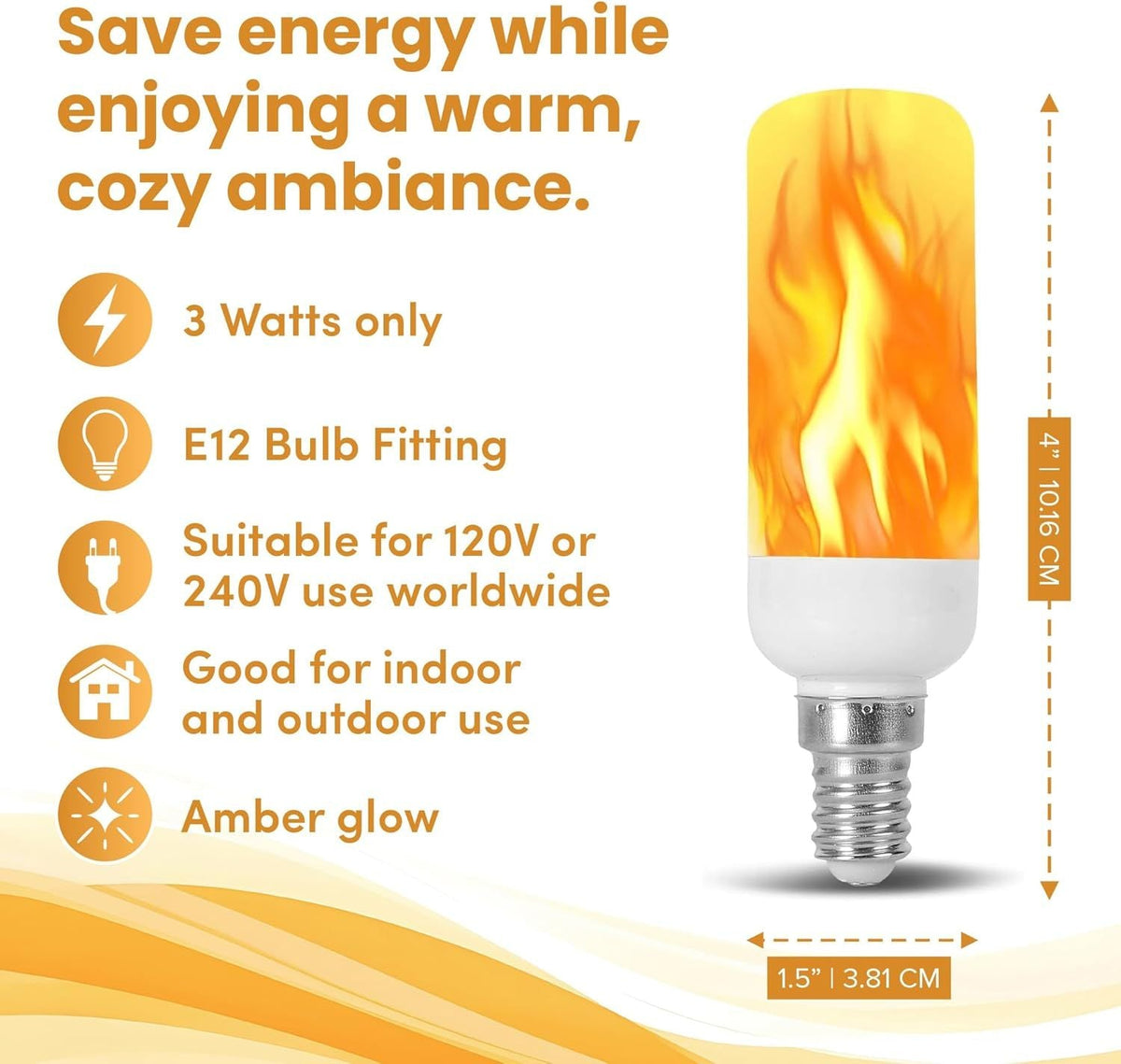 Fire Effect T6 T8 E12 LED Fire Candle Light Bulb Flame Flicker Tube Ba
