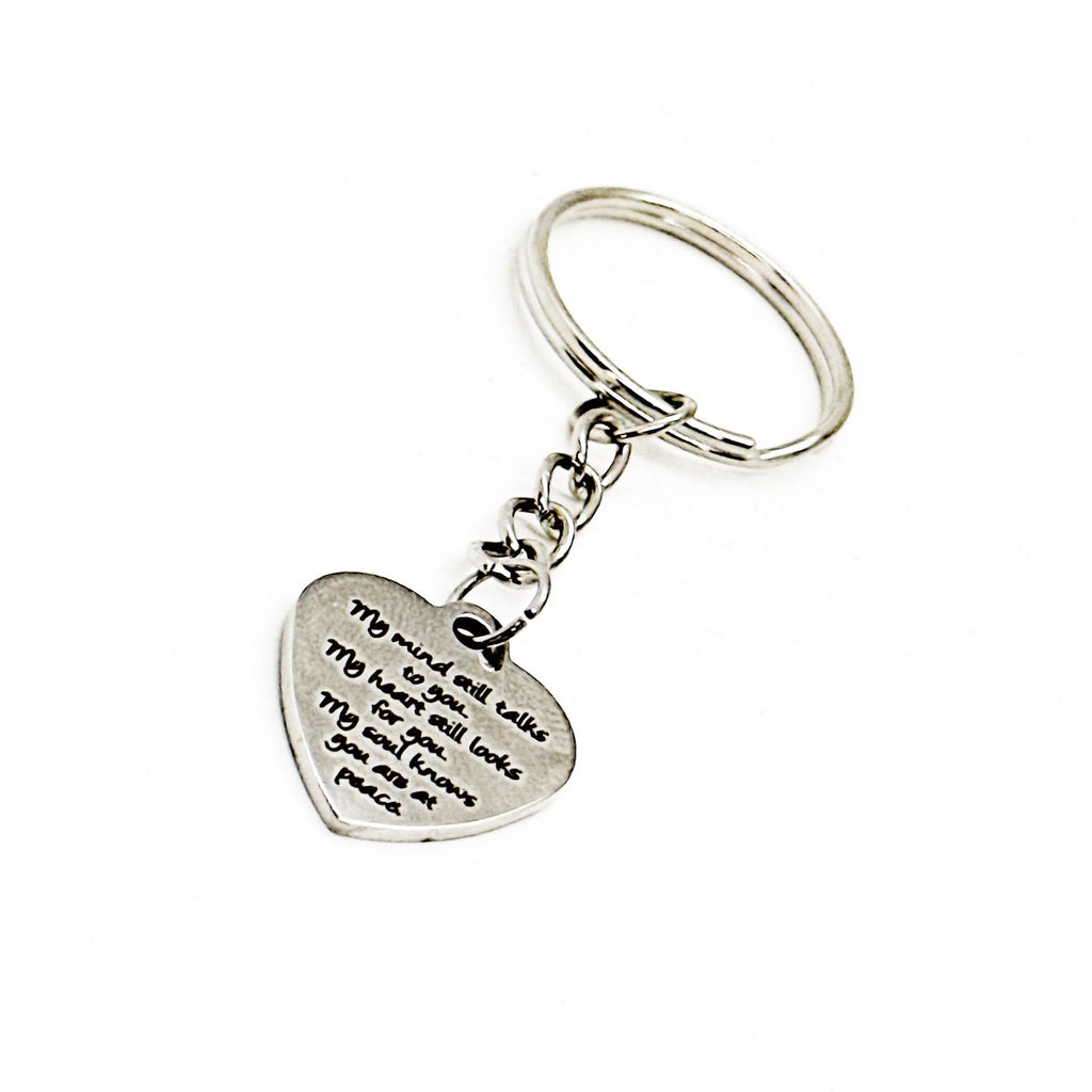 My Mind Still Talks To You Keychain, Memorial Gift, Remembering Her, R