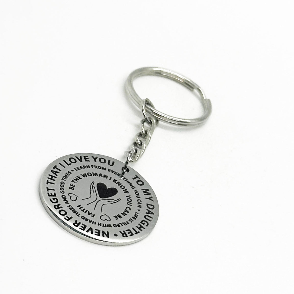 To My Daughter Charm Key Chain, I Love You Gift, Daughter Birthday, Da