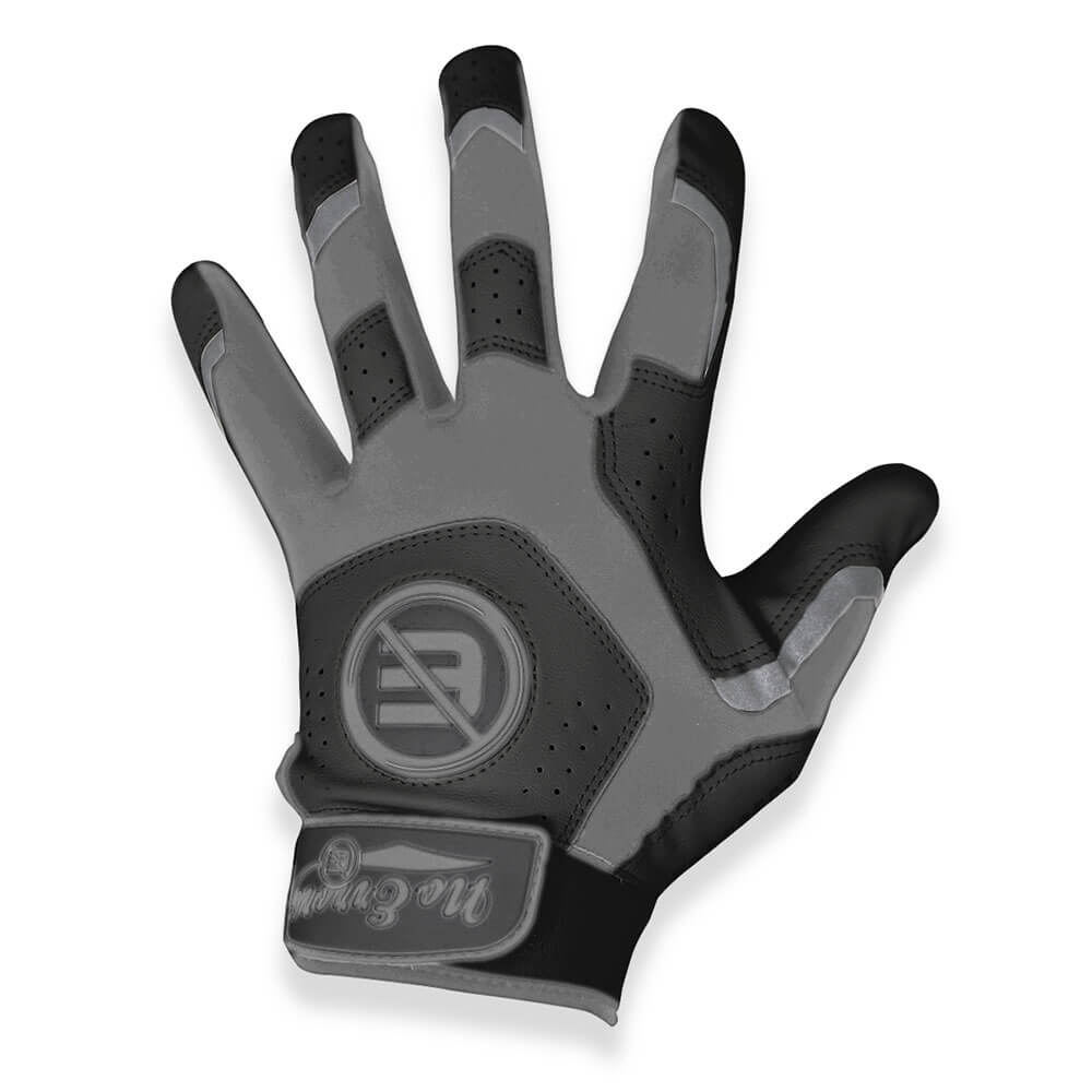 NES Black & Grey Batting Gloves Front View