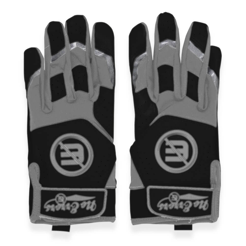 NES Black & Grey Batting Gloves Top View