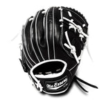 Back of an outfield glove showcasing a sturdy yet flexible open-web design.