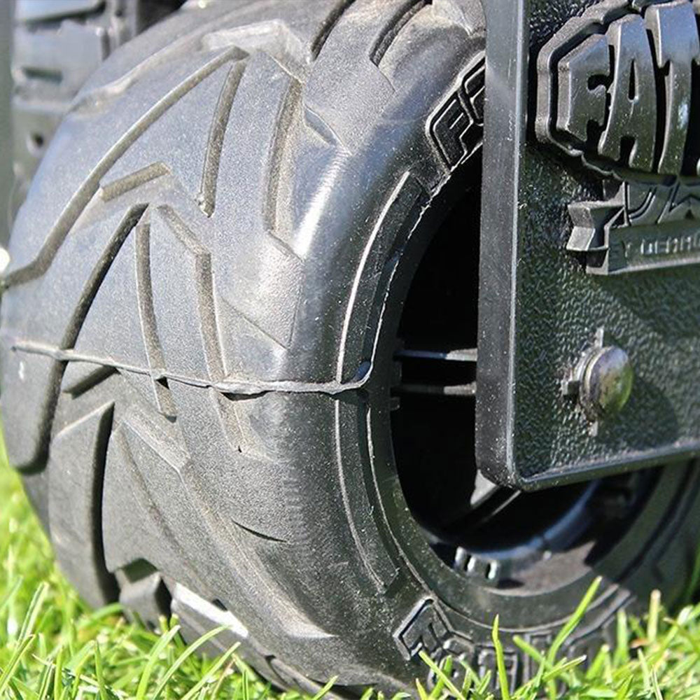 Close up of the FatBoy Wheels on the E2 Catchers Bag