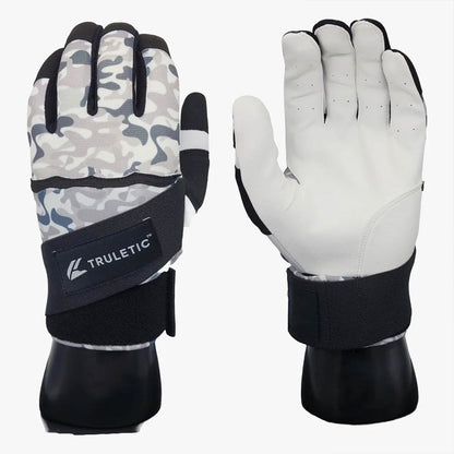 Front & Back of the Truletic HitR Pro Men's Protective Batting Gloves