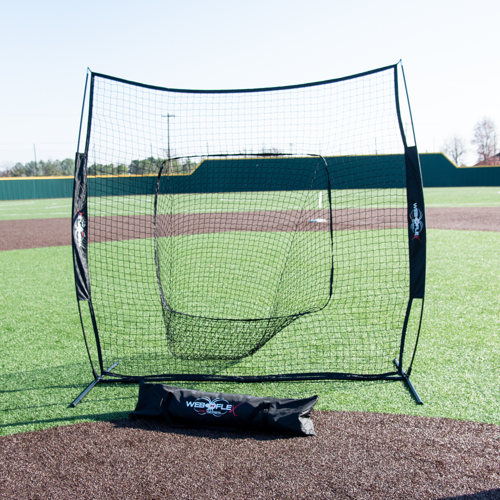 Web Flex Sports 7x7 Sock Net open on a field