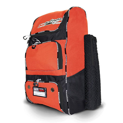 No Errors Top Pick Backpack II side view in Orange 