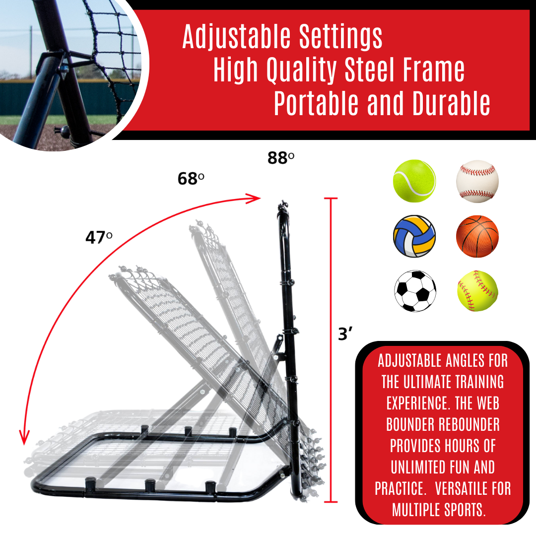 Web Bounder has Adjustable Settings, High Quality Steel Frame as well as being Portable and Durable